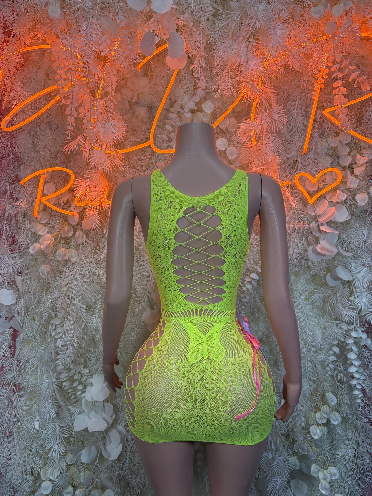 Rave Outfit One-Piece Fishnet Bodysuit - Green | Exotic Dancewear for Performers, Raves, & Festival Clothing - image 2