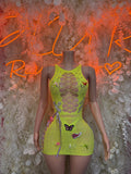 Rave Outfit One-Piece Fishnet Bodysuit - Green | Exotic Dancewear for Performers, Raves, & Festival Clothing