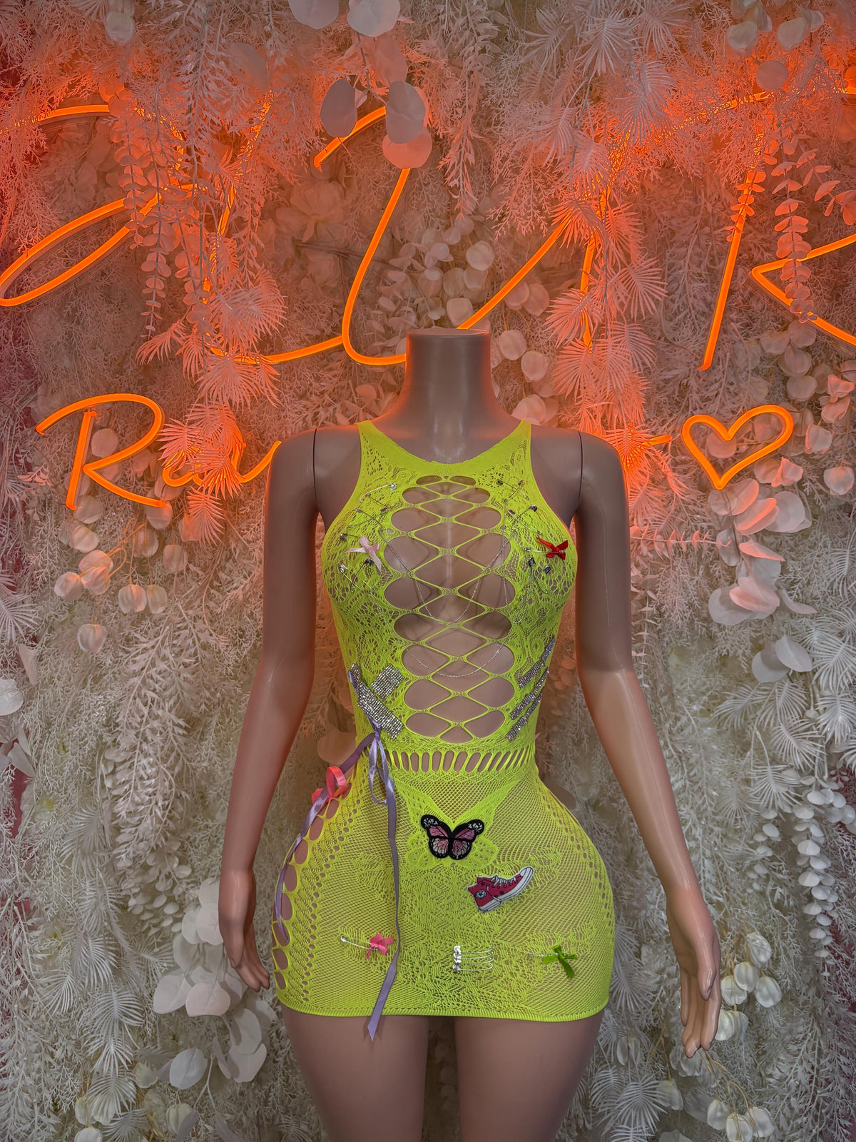 Rave Outfit One-Piece Fishnet Bodysuit - Green | Exotic Dancewear for Performers, Raves, & Festival Clothing