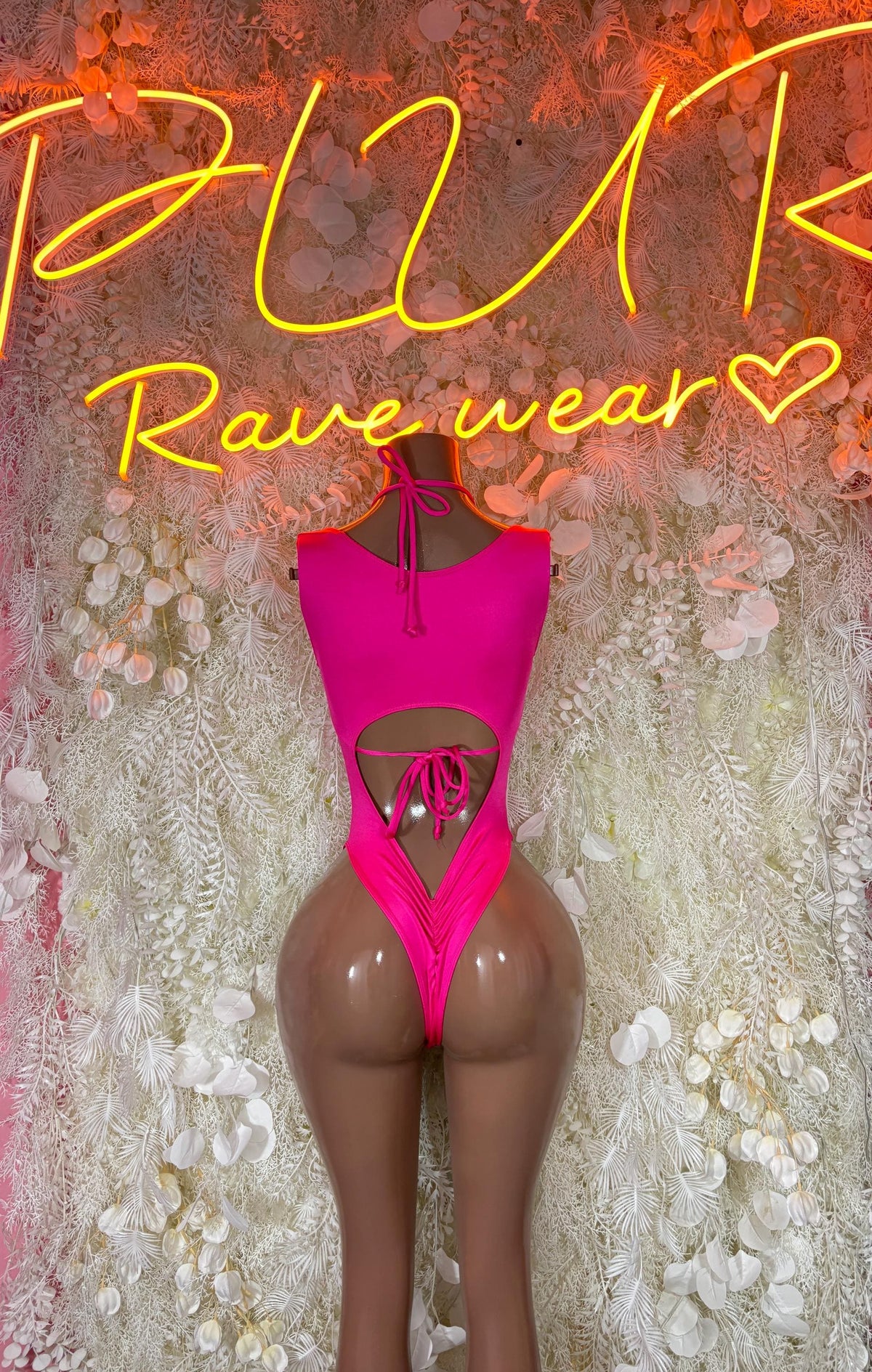 Pink Rave Bodysuit, One-Piece Festival Outfit, Bottlegirl Exotic Dancewear - image 2