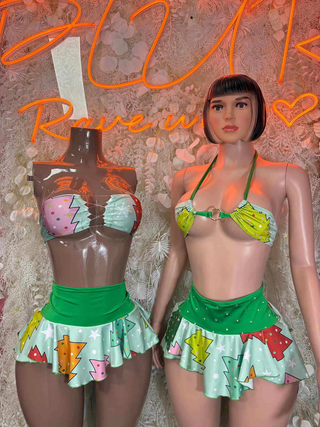 Christmas Costume Two Piece Skirt Set - Holiday Design | Exotic Dancewear for Performers, Bottlegirl - image 3
