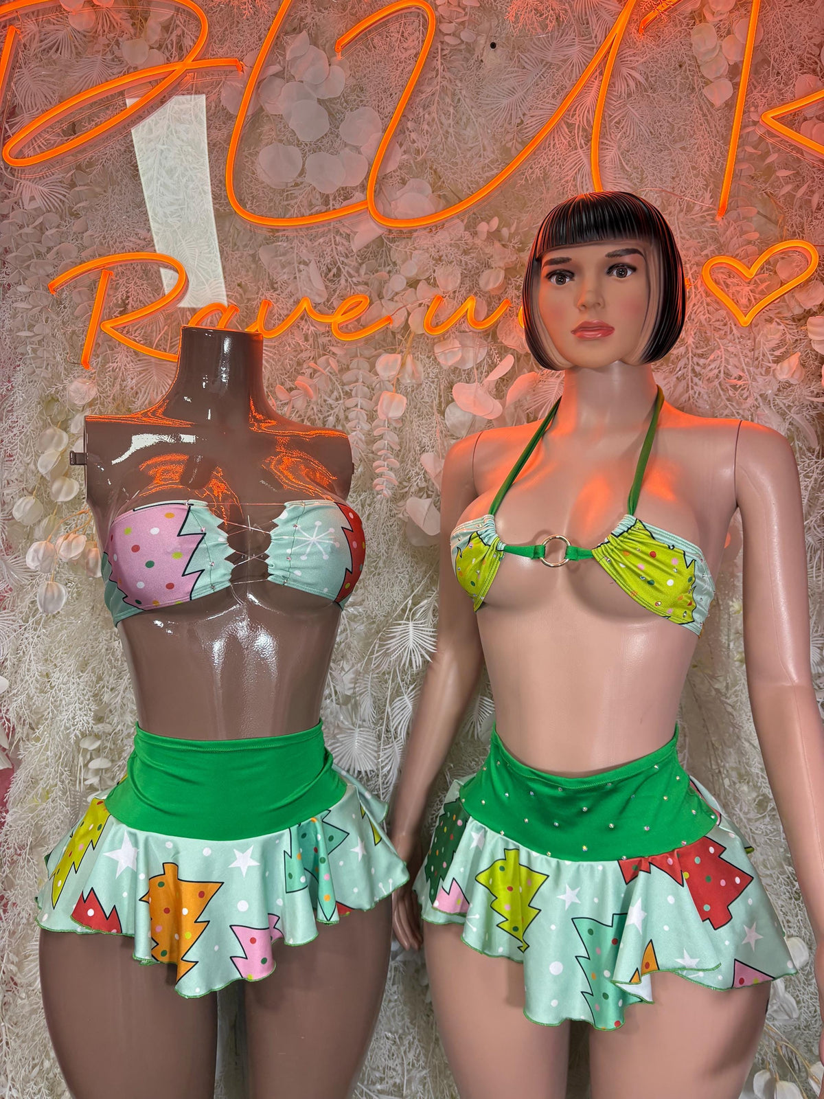 Christmas Costume Two Piece Skirt Set - Holiday Design | Exotic Dancewear for Performers, Bottlegirl - image 3