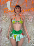 Christmas Costume Two Piece Skirt Set - Holiday Design | Exotic Dancewear for Performers, Bottlegirl