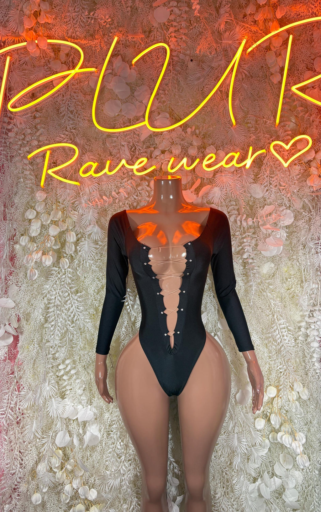 Black Bottlegirl Bodysuit Bartender One Piece Outfit Clubwear VIP Bottle Service Uniform Sexy Romper