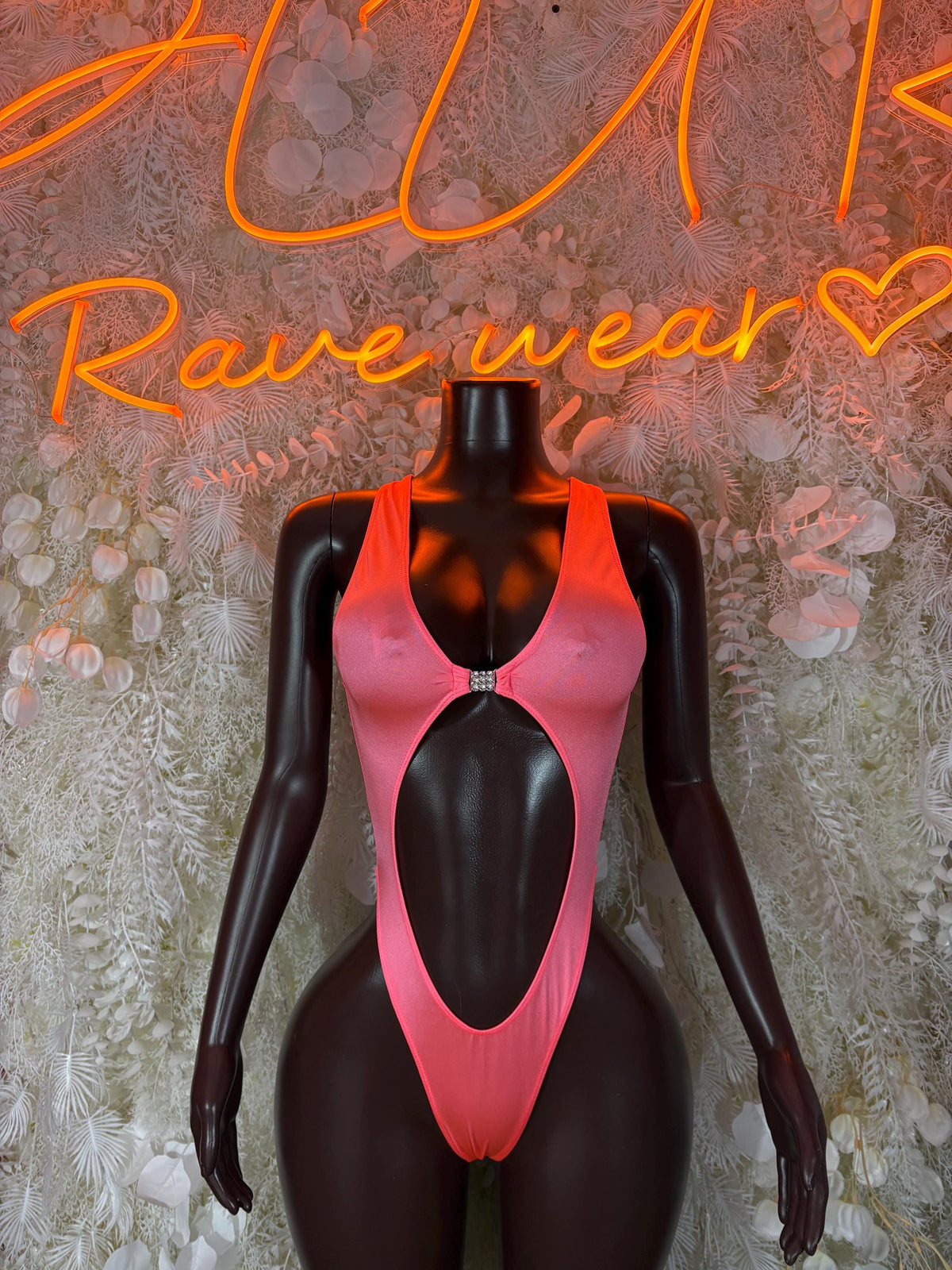 Bottlegirl Coral Bodysuit Festival Outfit Exotic Dancewear Rave wear