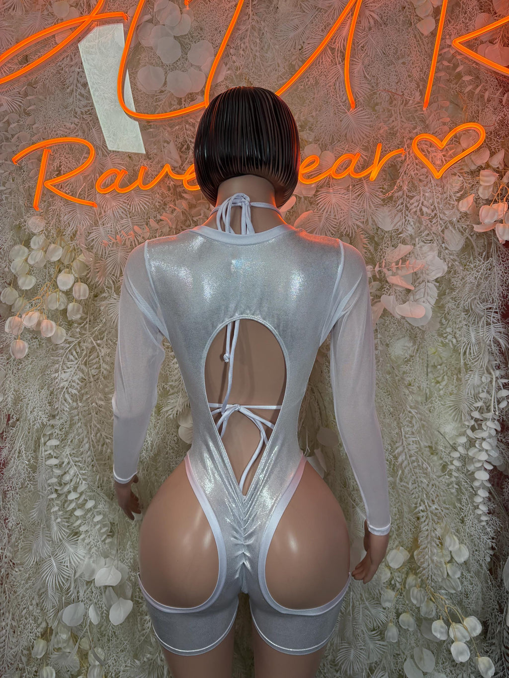 Bottlegirl Bodysuit Silver Metallic Bodysuit - Hologram Design | Exotic Dancewear for Performers, Raves - image 2