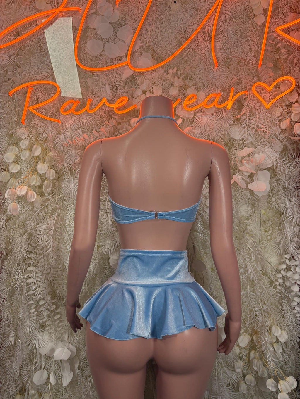 Baby Blue Two Piece Rave Outfit, Exotic Dancewear - image 2