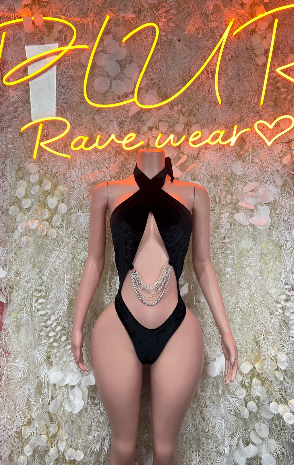 Rave Outfit One-Piece Bodysuit - Black | Exotic Dancewear for Performers, Raves, & Festival Clothing