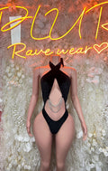 Rave Outfit One-Piece Bodysuit - Black | Exotic Dancewear for Performers, Raves, & Festival Clothing