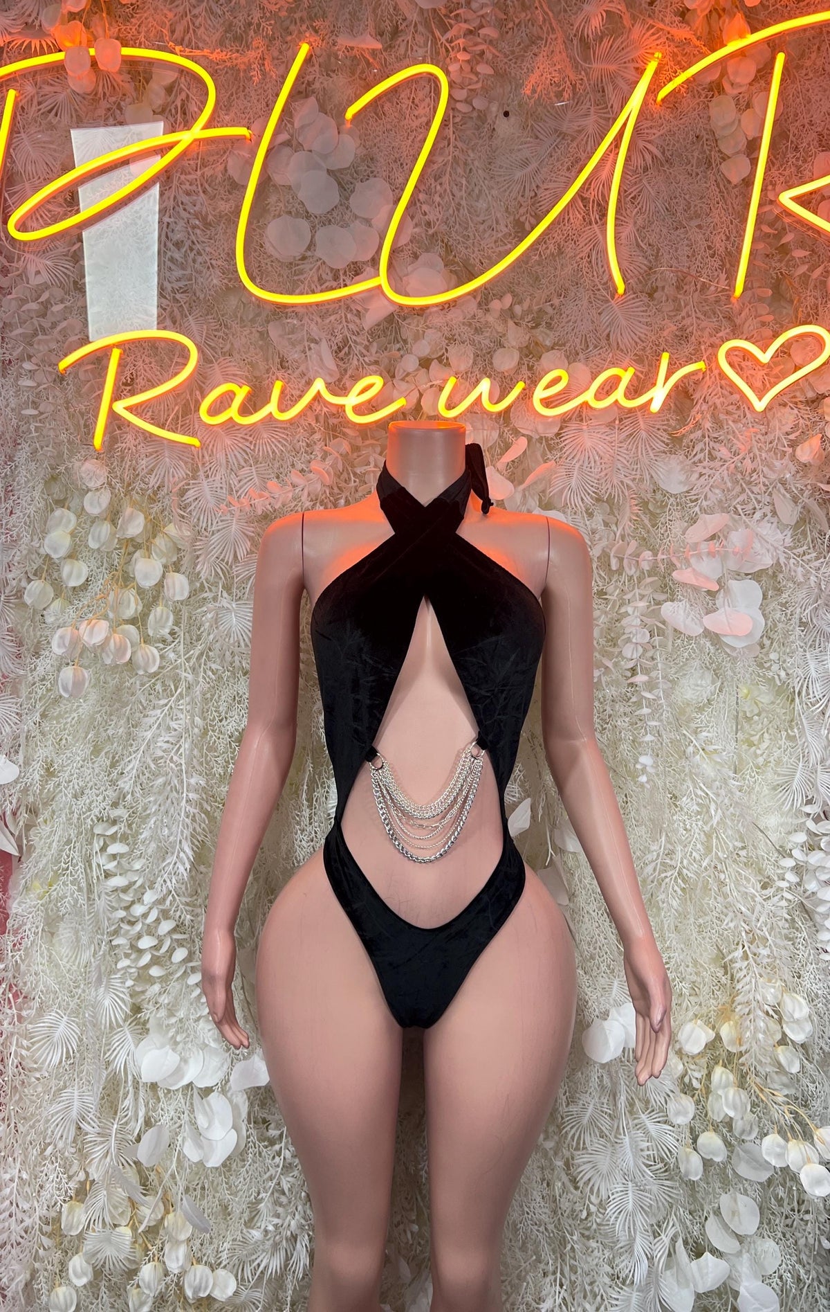 Rave Outfit One-Piece Bodysuit - Black | Exotic Dancewear for Performers, Raves, & Festival Clothing