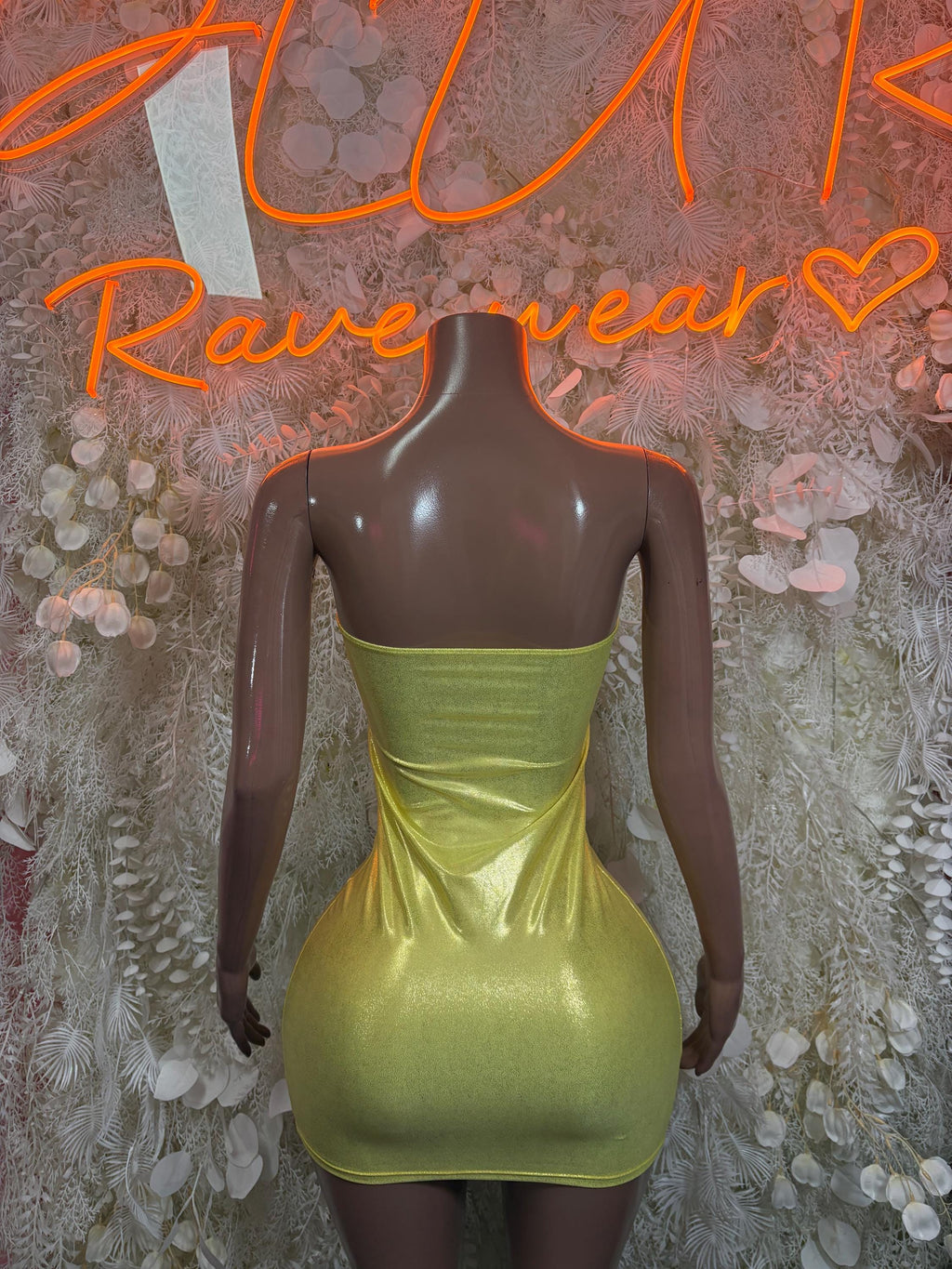 Exotic Dancewear Gold Metallic Bodycon Mini Dress | Festival Clothing Club Dress - image 2