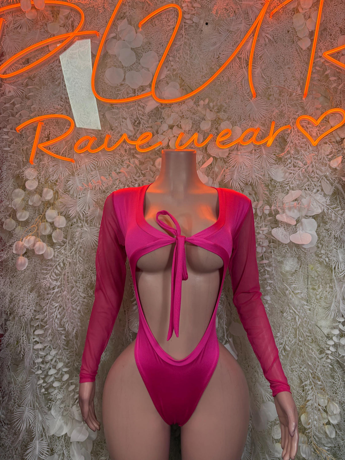 Bartender Bottlegirl Bodysuit One Piece Pink Bodysuit – Festival | Exotic Dancewear Rave Outfit