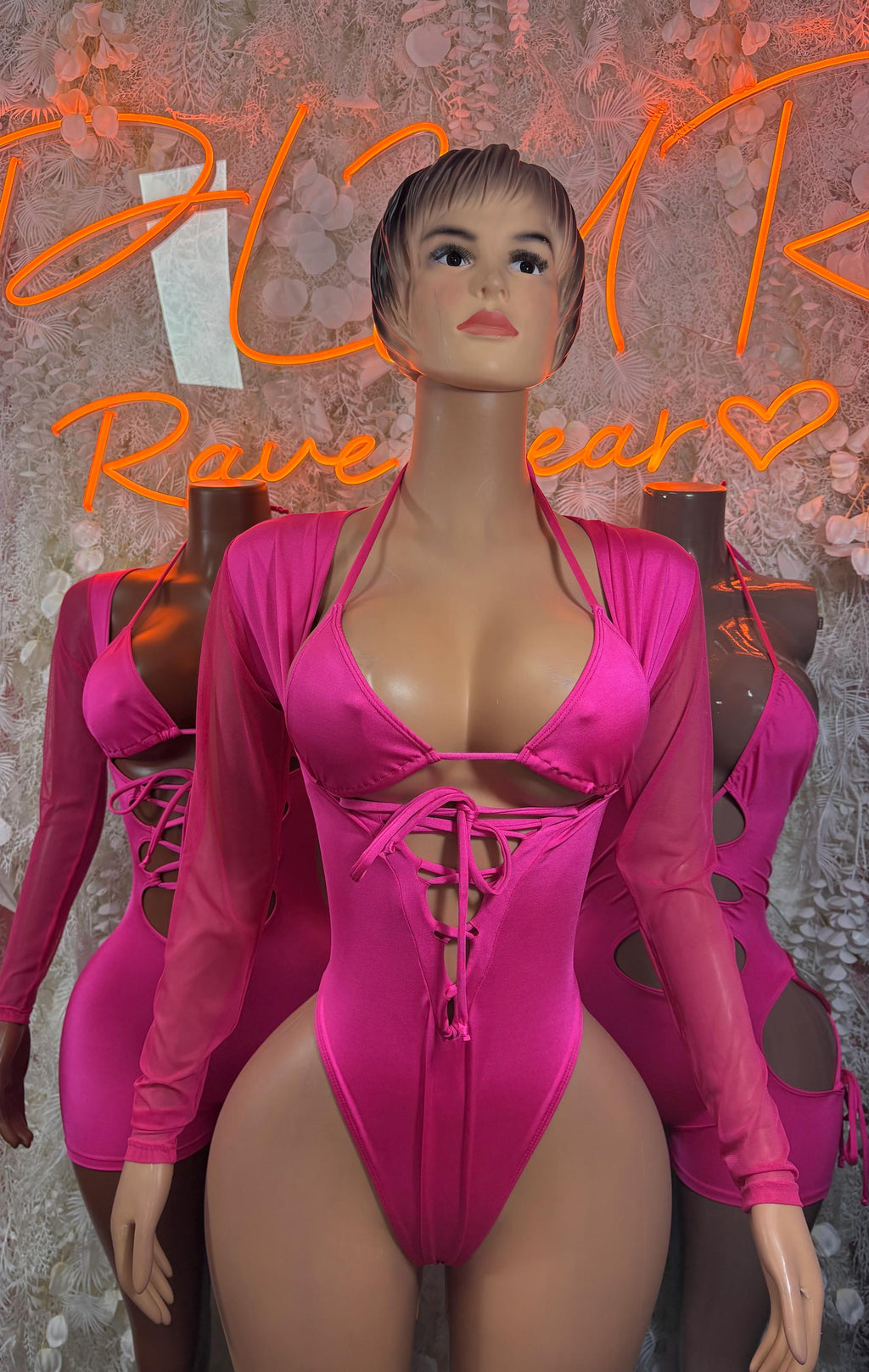 Bartender Bottlegirl Bodysuit One Piece Pink Bodysuit – Festival | Exotic Dancewear Rave Outfit ( med left ) - image 3