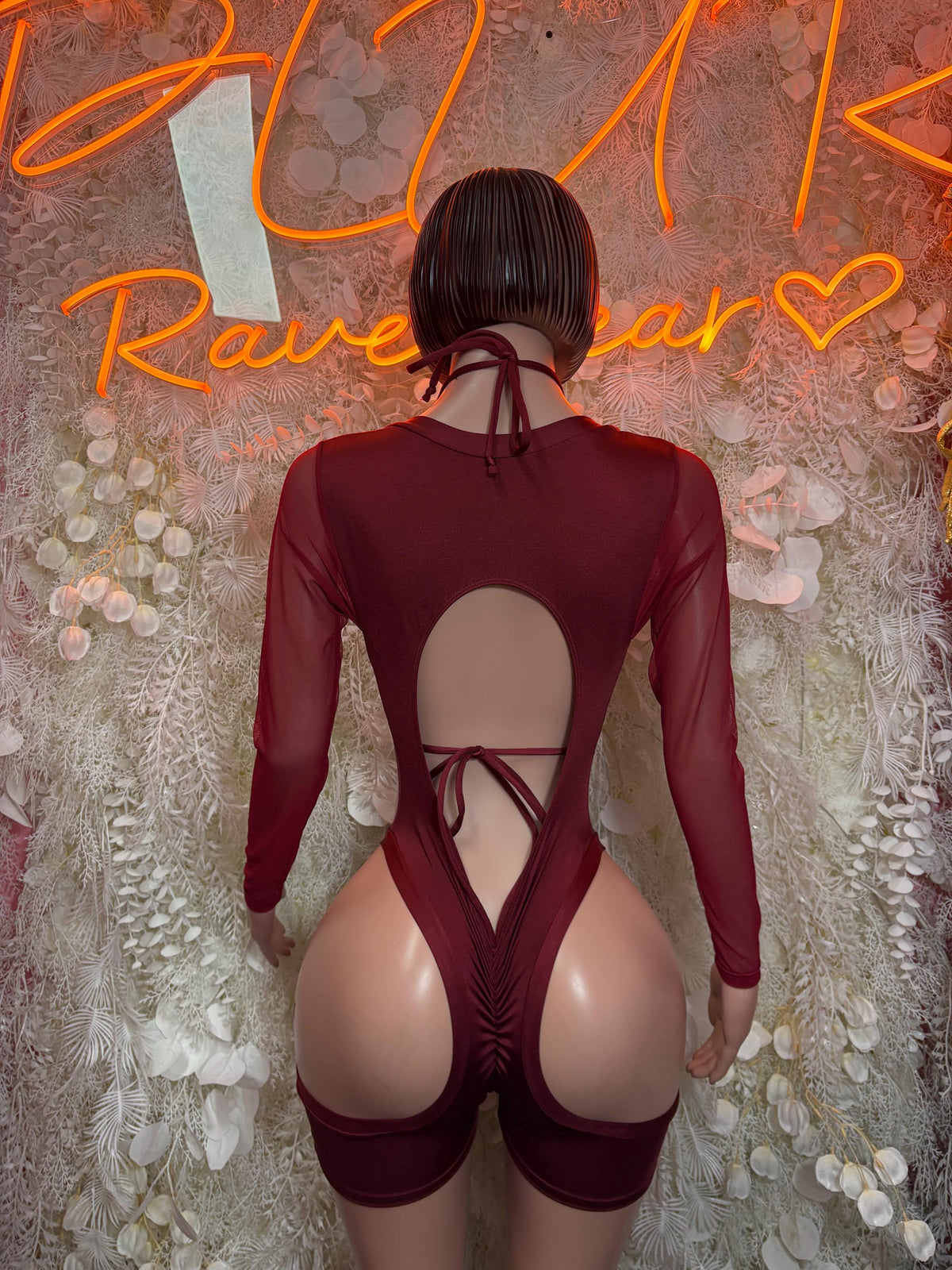 Bottlegirl One-Piece Bodysuit Burgundy - Custom Design | Exotic Dancewear for Performers, Raves, & Nights Out - image 2