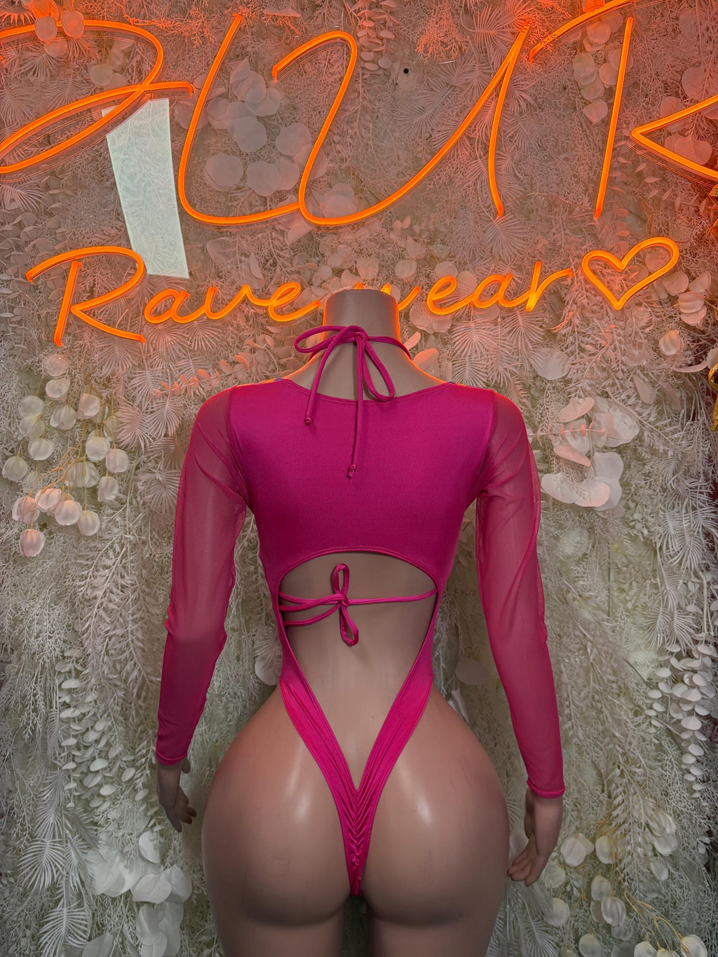 Bottlegirl Outfits Metallic Bodysuit - Pink Blue Rave Dancewear - image 2
