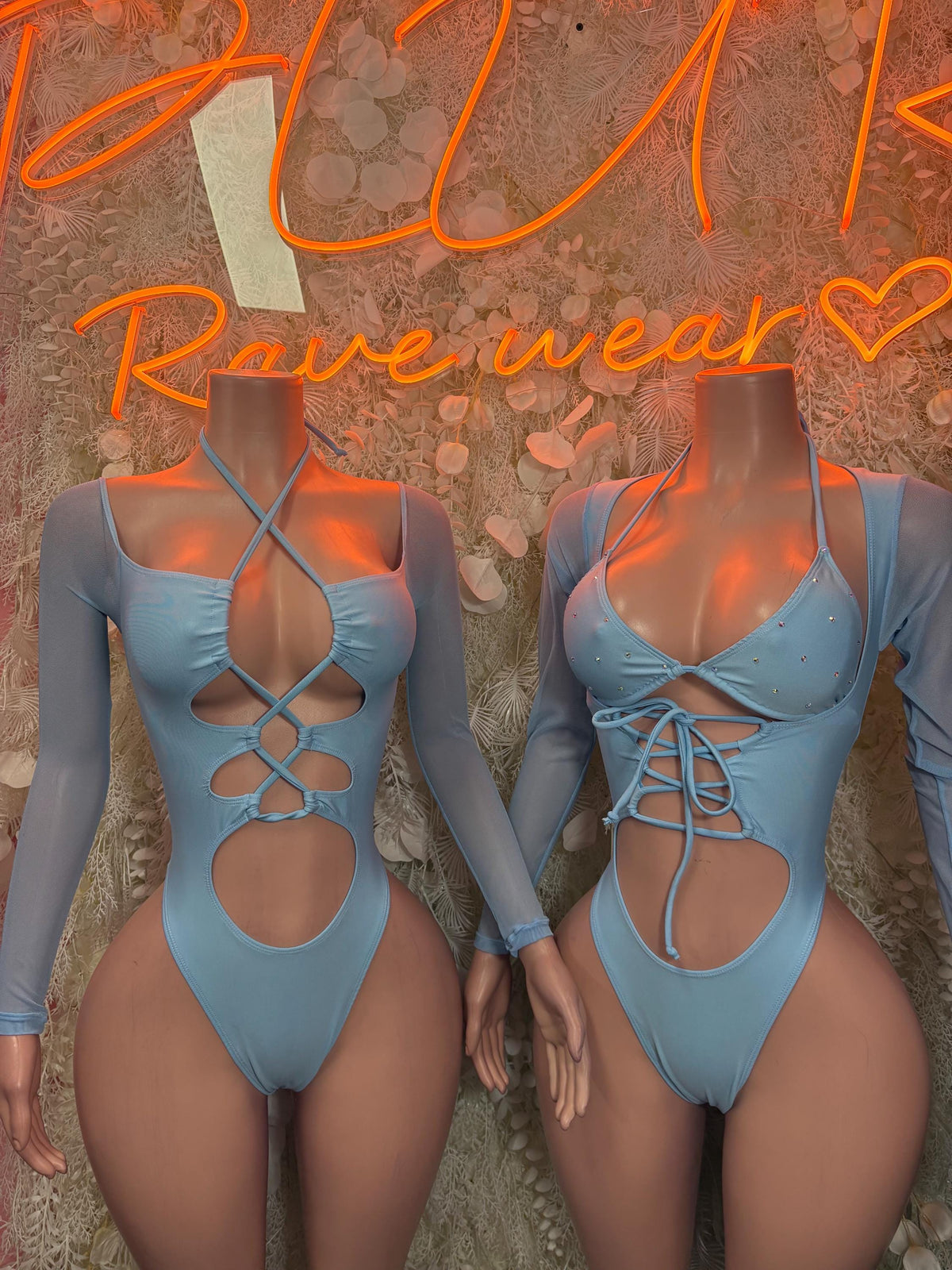 Bottlegirl One-Piece Bodysuit Baby Blue - Custom Design | Exotic Dancewear for Performers, Raves, & Nights Out - image 3