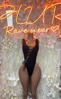 Festival Outfit One-Piece Bodysuit - Black | Exotic Dancewear for Performers, Raves, & Festival Clothing