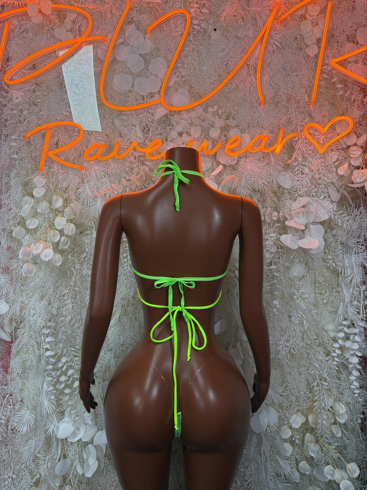 Ravewear Outfit Two-Piece Neon Metallic Set - Hologram Design | Exotic Dancewear Festival Clothing, Raves - image 2