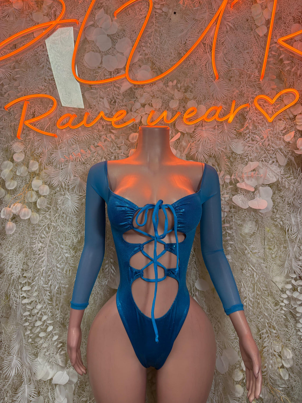 Bartender Bottlegirl Bodysuit Turquoise Metallic - Bartender Luxury Design | Exotic Dancewear Festival Outfit Rave