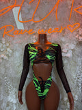 Green Lightning Bodysuit - Rave One-Piece Dancewear