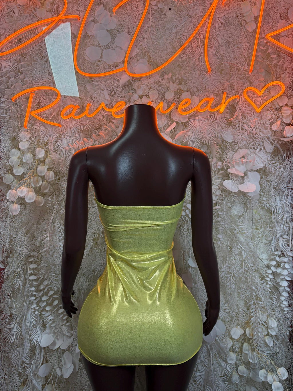 Exotic Dancewear Gold Metallic Bodycon Mini Dress | Festival Clothing Club Dress - image 2