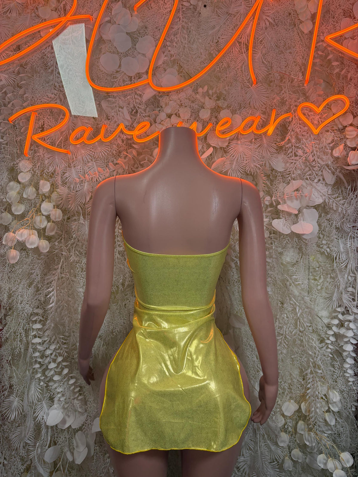 Exotic Dancewear Gold Metallic Bodycon Mini Dress | Festival Clothing Club Dress - image 3