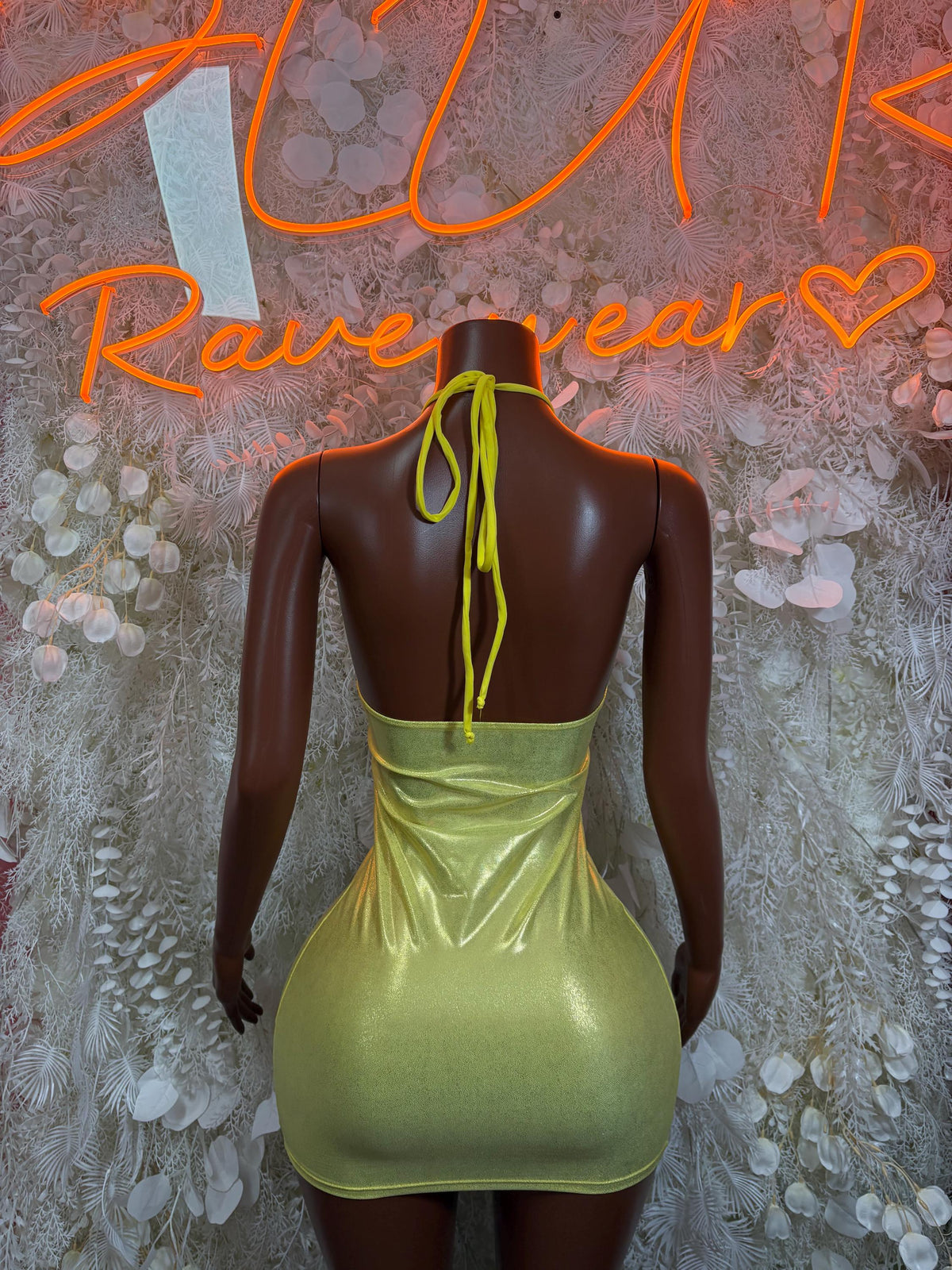 Exotic Dancewear Gold Metallic Bodycon Mini Dress | Festival Clothing Club Dress - image 2