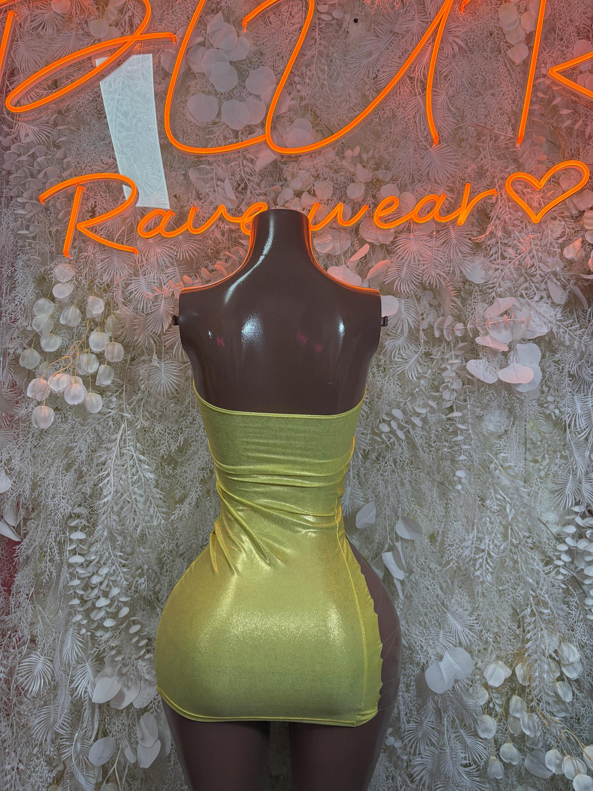 Exotic Dancewear Gold Metallic Bodycon Mini Dress | Festival Clothing Club Dress - image 2