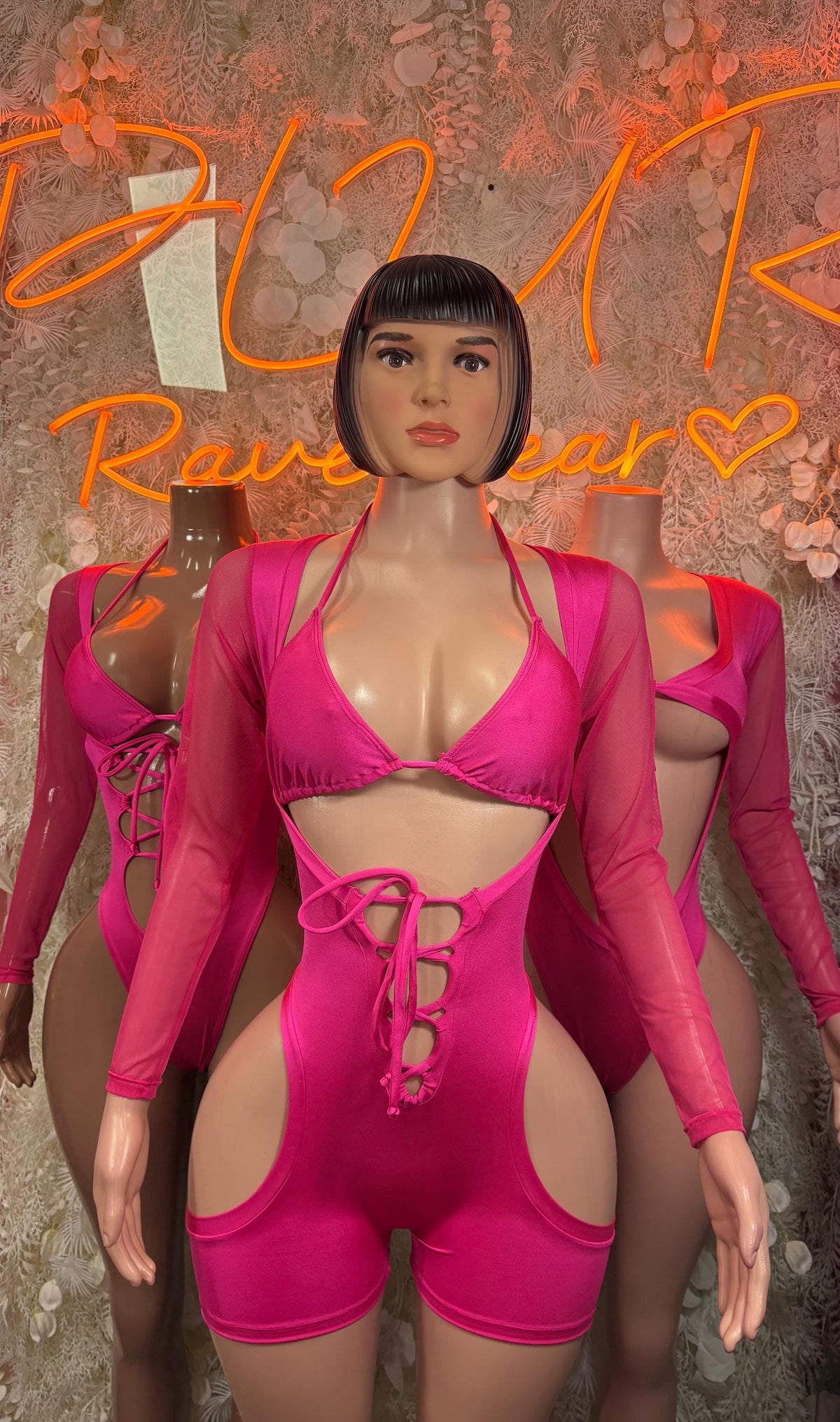 Bartender Bottlegirl Bodysuit One Piece Pink Bodysuit – Festival | Exotic Dancewear Rave Outfit - image 3