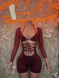 Bottlegirl One-Piece Bodysuit Burgundy - Custom Design | Exotic Dancewear for Performers, Raves, & Nights Out