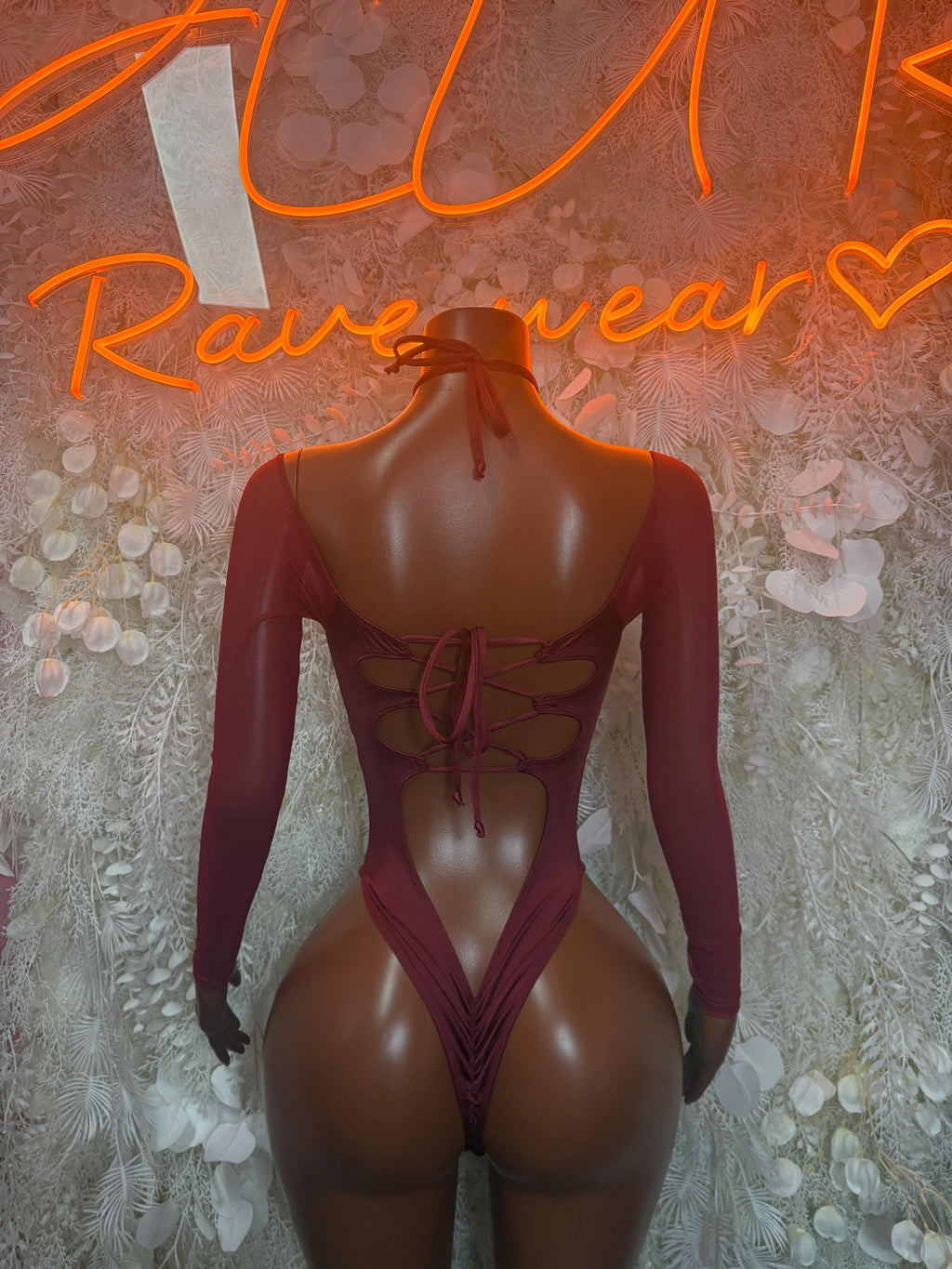 Bottlegirl One-Piece Bodysuit Burgundy - Custom Design | Exotic Dancewear for Performers, Raves, & Nights Out - image 3