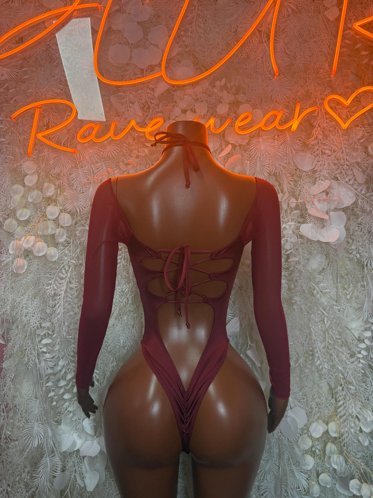 Bottlegirl One-Piece Bodysuit Burgundy - Custom Design | Exotic Dancewear for Performers, Raves, & Nights Out - image 3