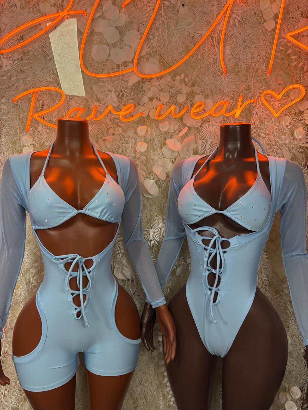 Bottlegirl One-Piece Bodysuit Baby Blue - Custom Design | Exotic Dancewear for Performers, Raves, & Nights Out - image 3