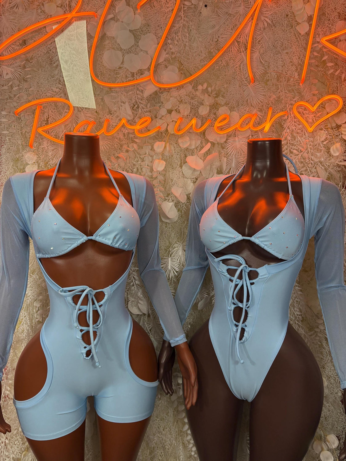 Bottlegirl One-Piece Bodysuit Baby Blue - Custom Design | Exotic Dancewear for Performers, Raves, & Nights Out - image 3