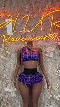 Purple Plaid Skirt Set – Exotic Rave Wear
