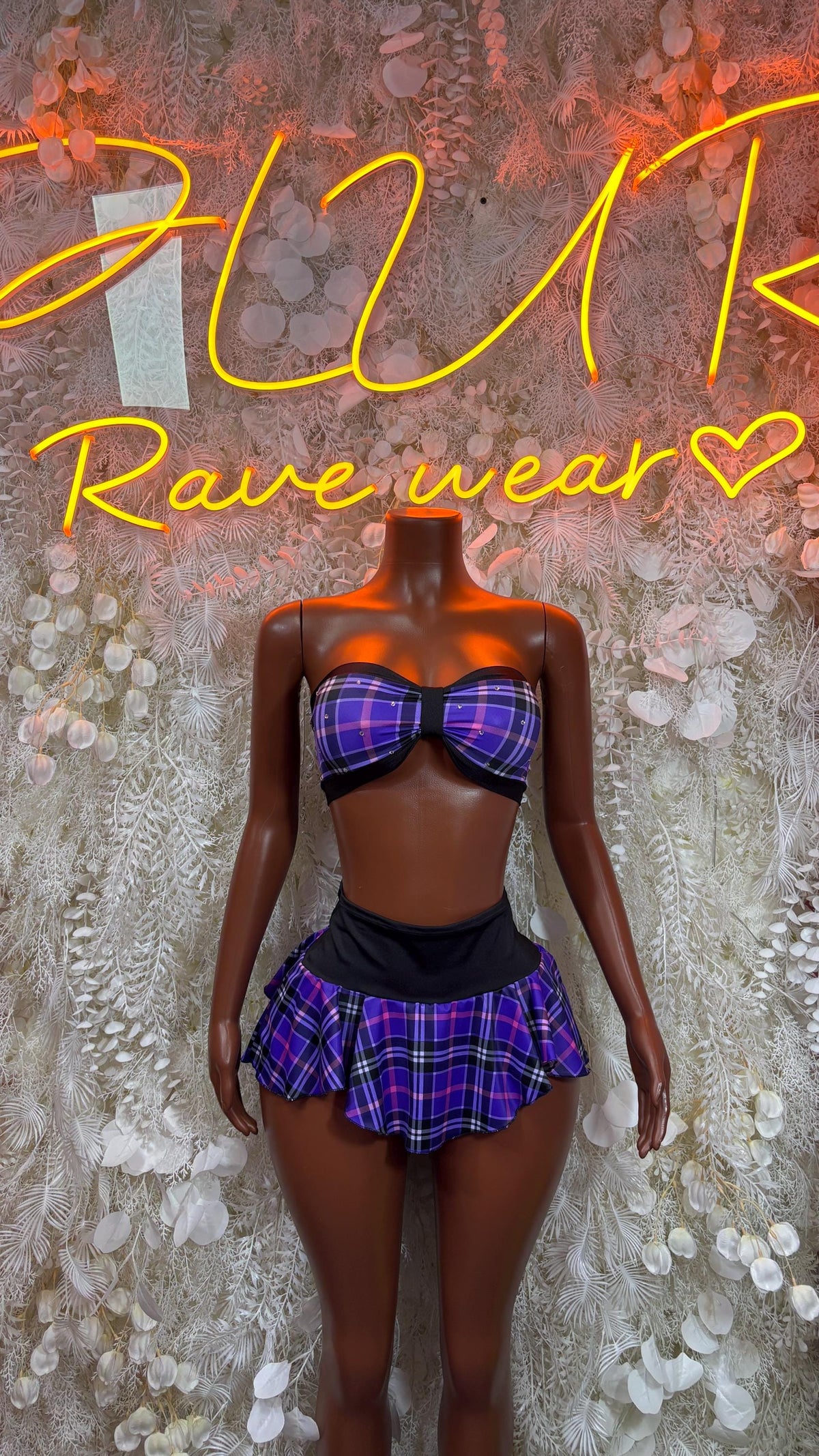 Purple Plaid Skirt Set – Exotic Rave Wear