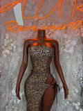 Leopard Print Gown -  Exotic Dancewear  -  Rave Outfit - Sexy Festival Outfit, Clubwear, Performance Gown