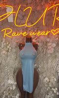 Baby Blue Mesh Dress One Piece  – Sexy Festival Clothing, Rave Outfit,  Dancewear, Clubwear