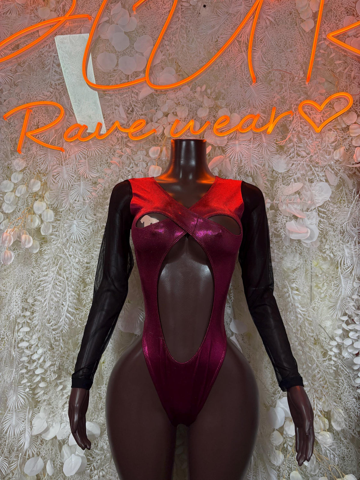 Bartender Bodysuit Cherry - | Exotic Dancewear for Performers, Bottlegirl Rave wear Festival Bodysuit