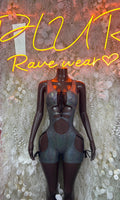 Bartender Outfits - Chrome Metallic Bodysuit - Rave Outfit Sexy for Performers, Events, or Special Occasions