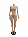 Mannequin torso with arms and base stand, nude finish