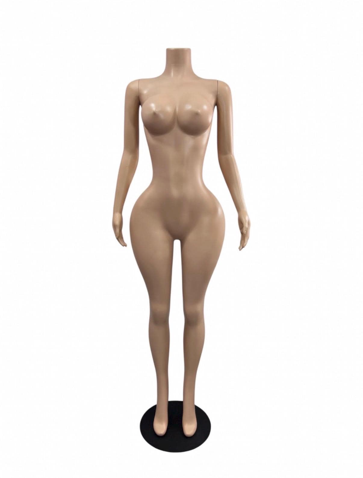 Mannequin torso with arms and base stand, nude finish