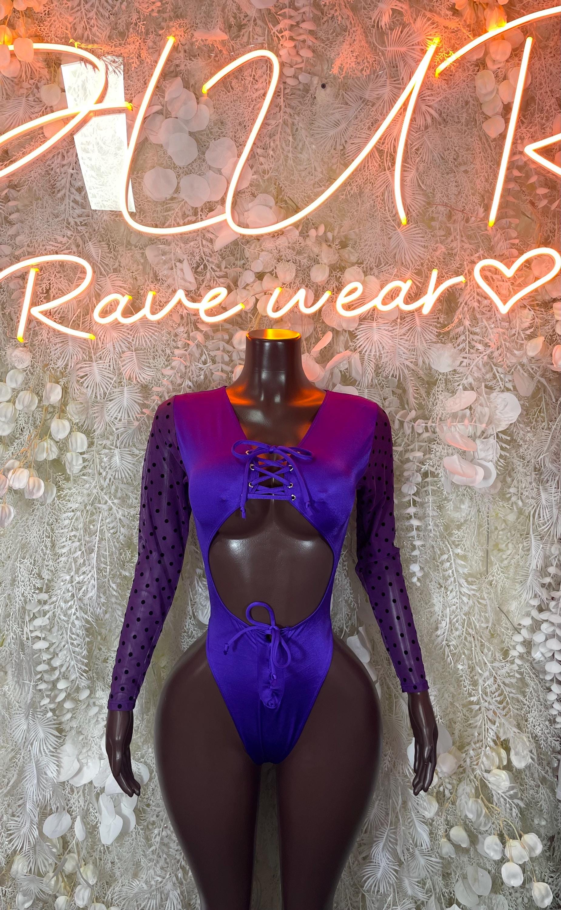 Bottlegirl Outfits Purple Metallic - One Piece Bartender Outfit,  Dancewear, Party Clubwear
