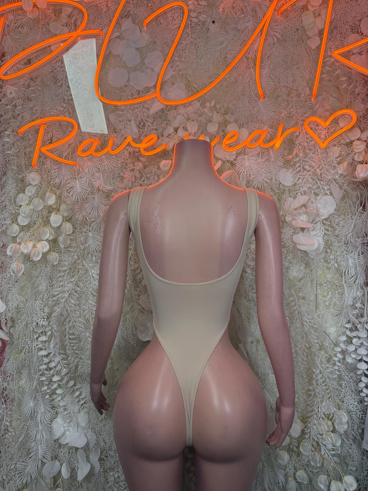 Exotic Dancewear Tan Bodysuit One-Piece Festival Clothing - image 2