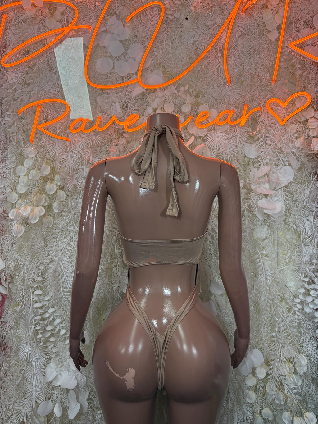 Festival Bodysuit Tan One-Piece Bottlegirl Bartender Outfit - image 2