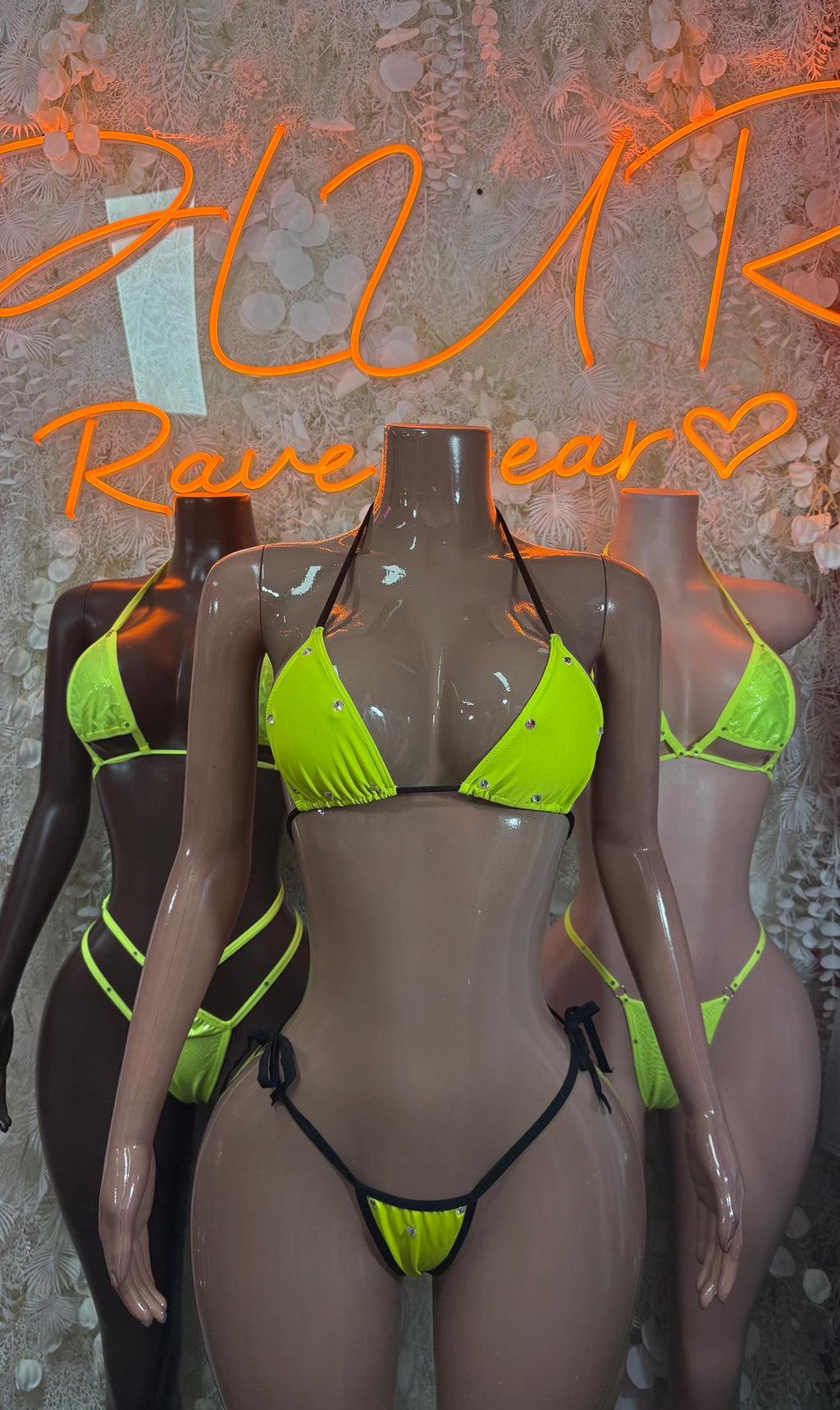 Beach Swimwear Bikini Neon Two-Piece Set Rave Oufit– Exotic Dance & Rave wear Clothing - image 3