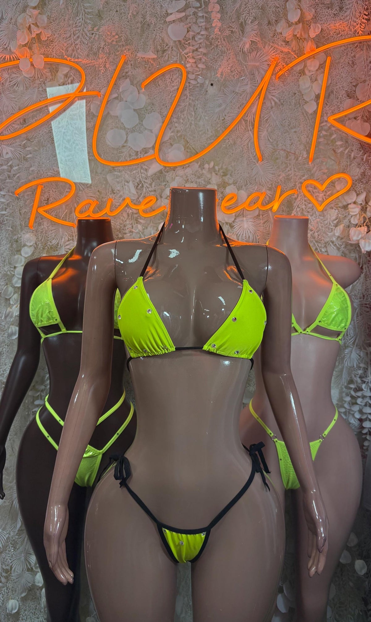 Beach Swimwear Bikini Neon Two-Piece Set Rave Oufit– Exotic Dance & Rave wear Clothing - image 3