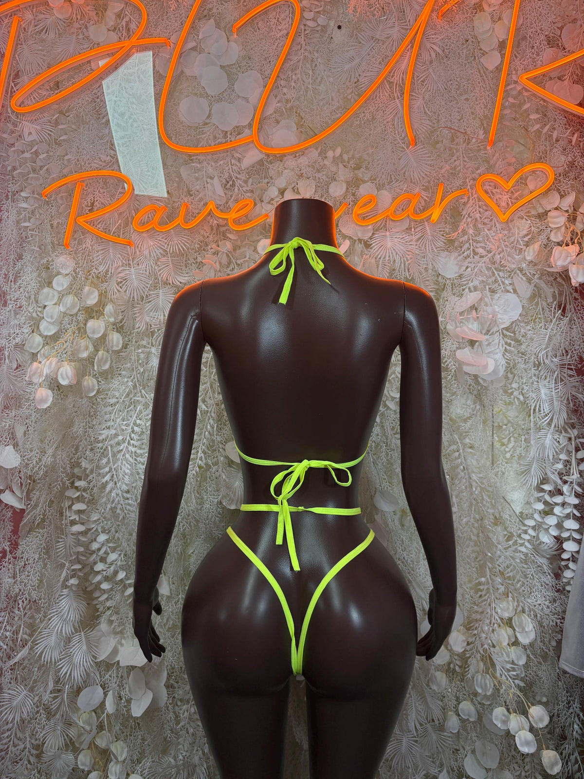 Beach Swimwear Bikini Neon Two-Piece Set Rave Oufit– Exotic Dance & Rave wear Clothing - image 2