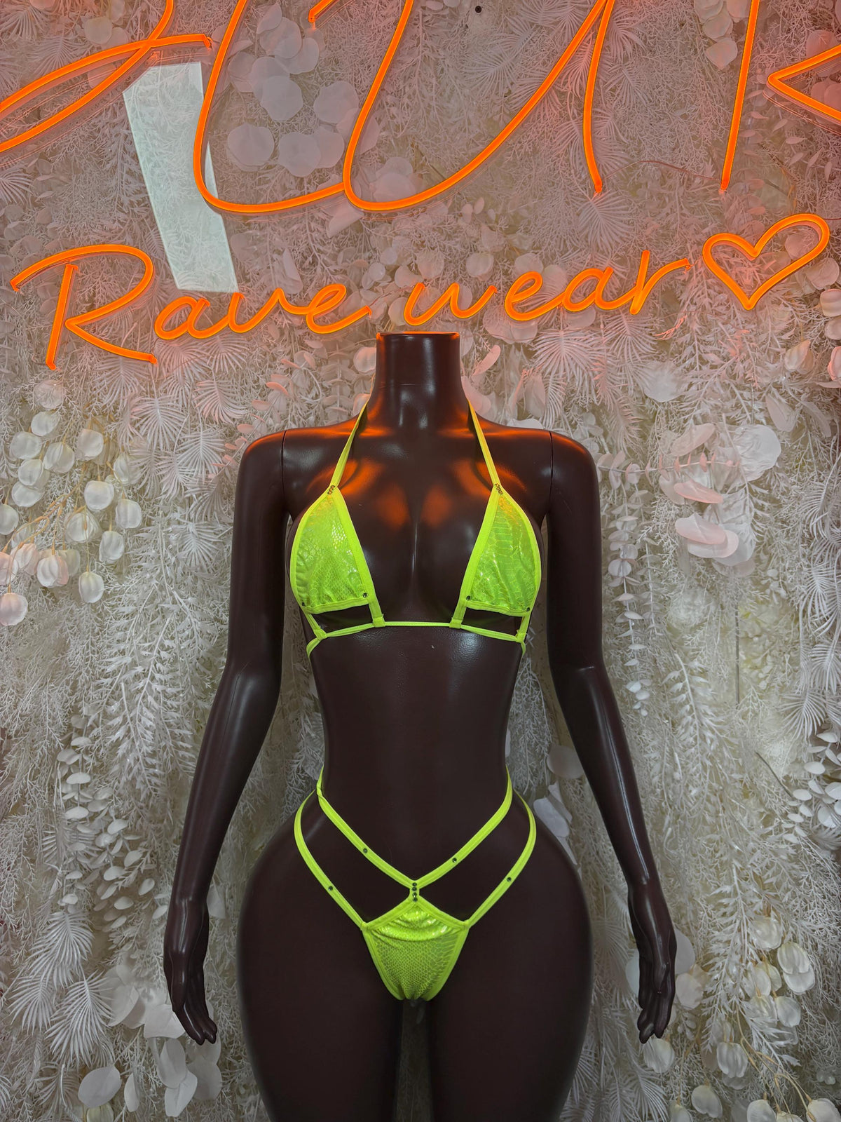 Beach Swimwear Bikini Neon Two-Piece Set Rave Oufit– Exotic Dance & Rave wear Clothing