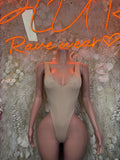 Exotic Dancewear Tan Bodysuit One-Piece Festival Clothing